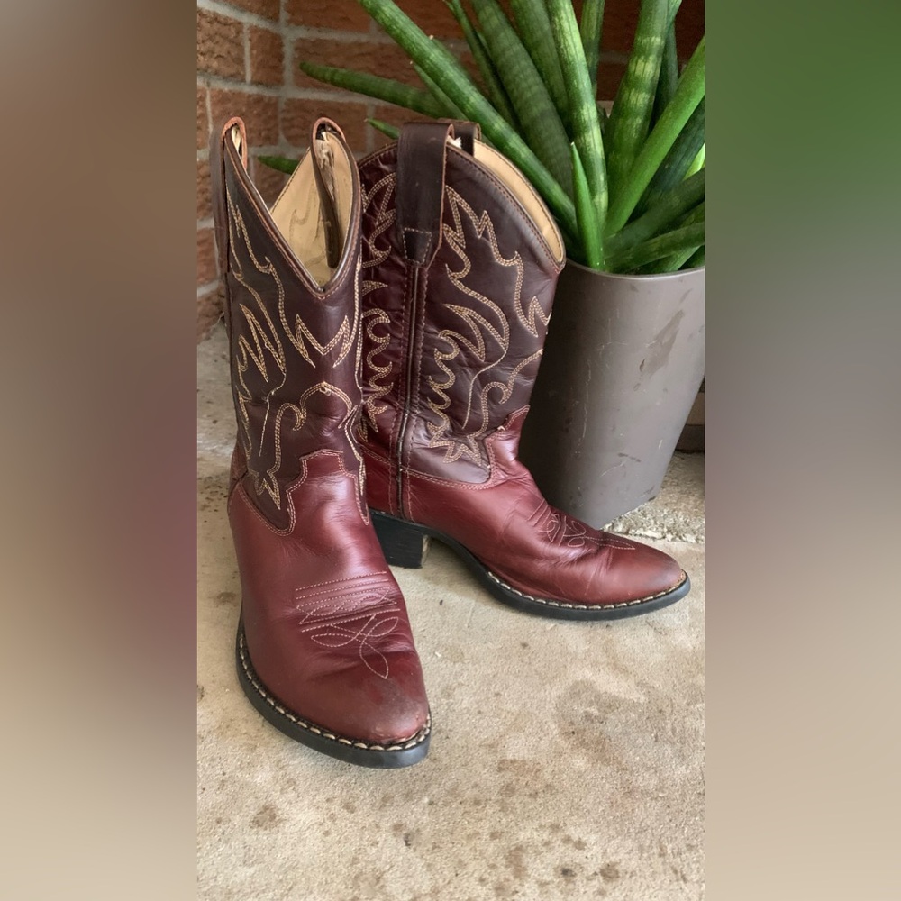 Old West Child size 10  Cowboy Boots Leather